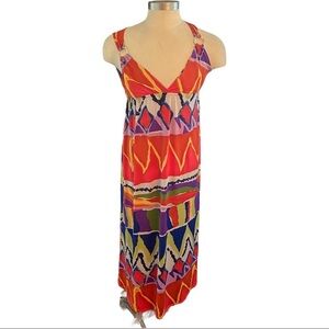 Mon Amie USA Maxi Vibrant Tribal Geometric Dress M
